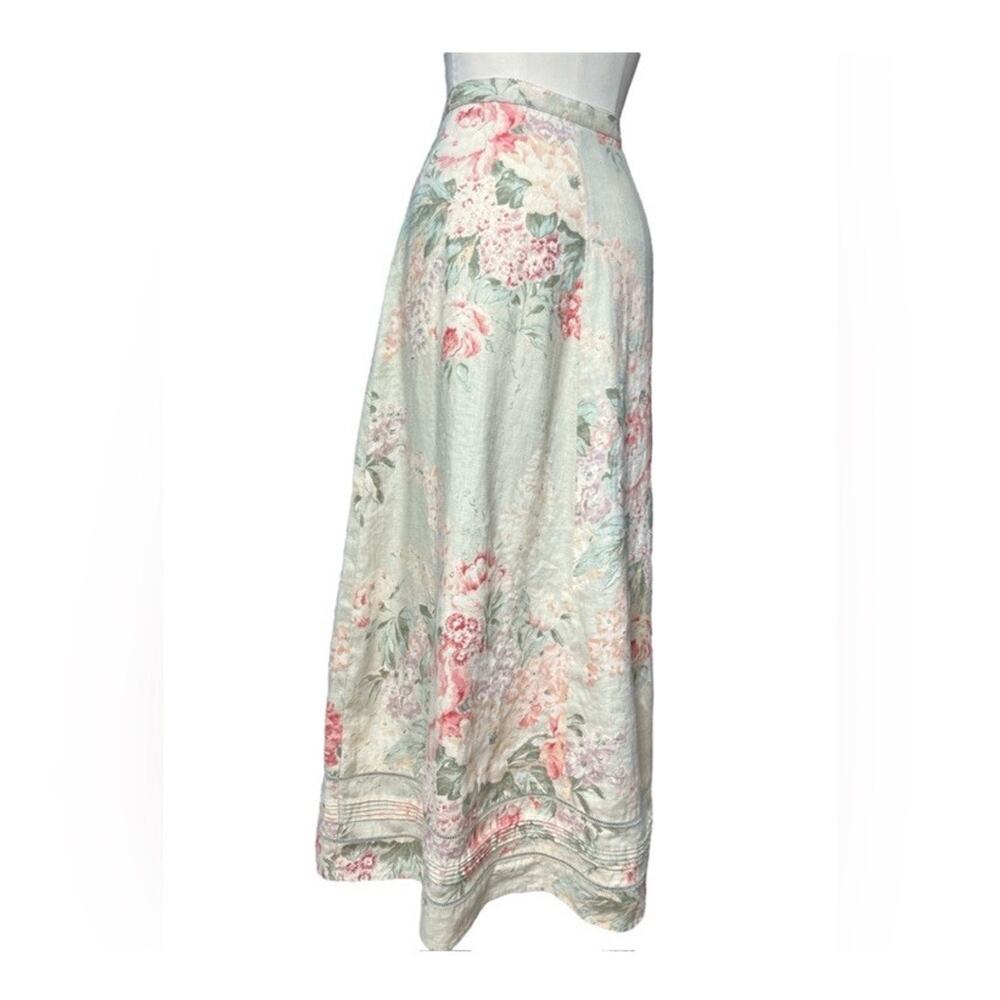 Ralph Lauren Skirt Floral 100% Linen Maxi Boho Cottagecore Cottagerose 6 - Picture 9 of 9